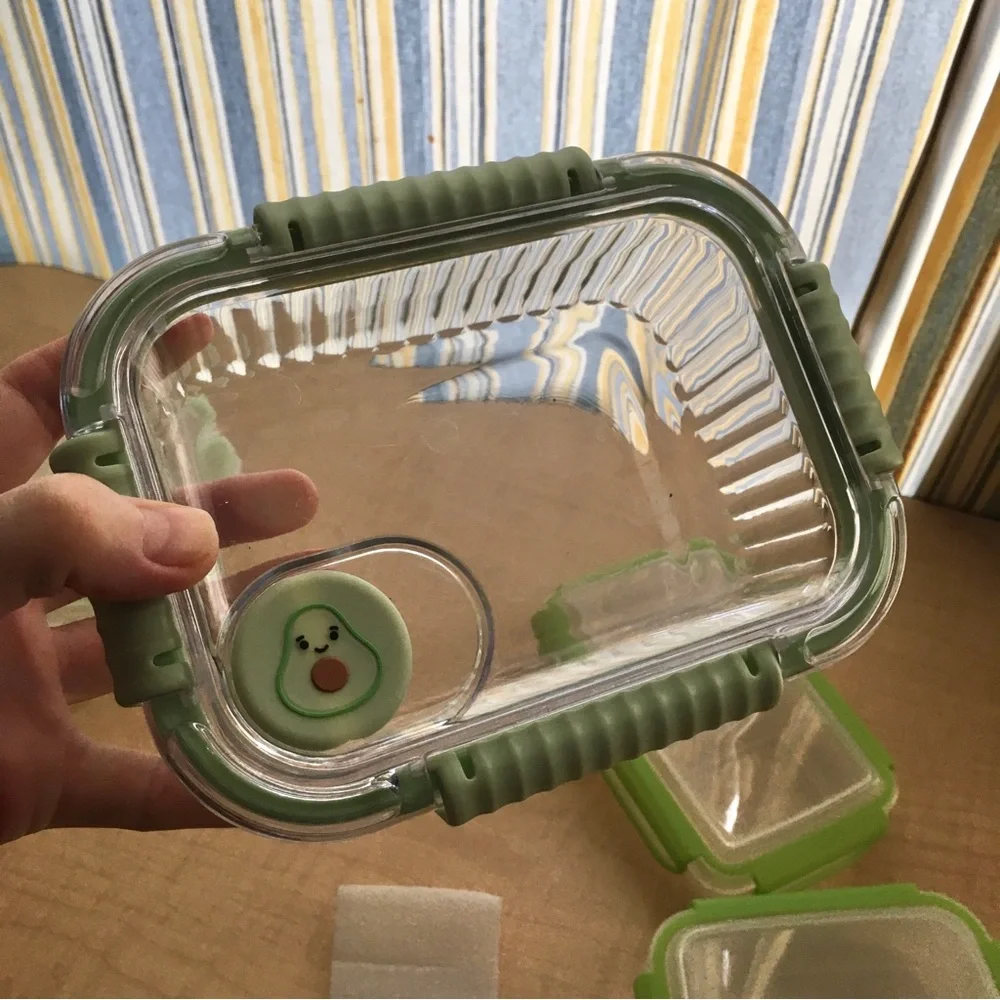 Bundle 4 Food Storage Containers Green | Two Glass, Two Plastic